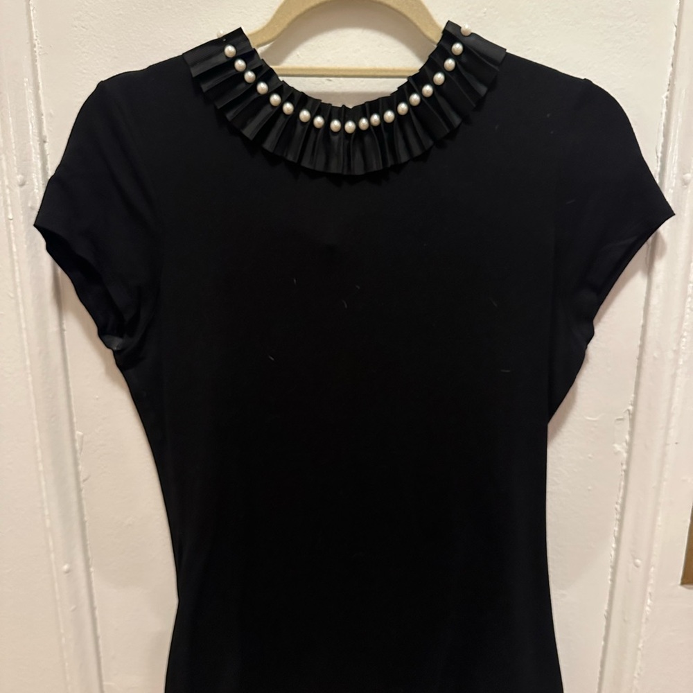 Ted Baker Black Embellished Pleated Blouse